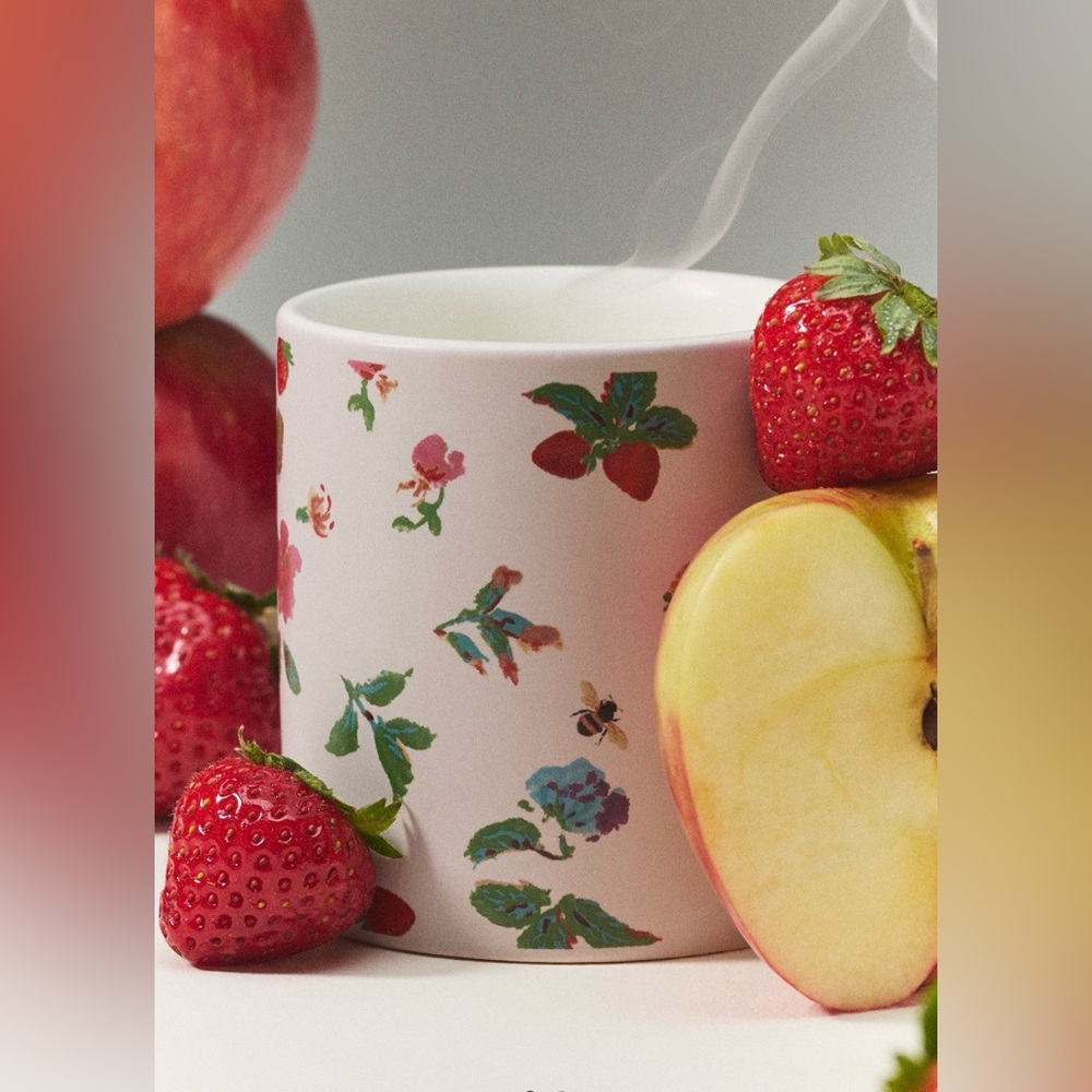 Anthropologie Spring Cottage Fruity Strawberry & Blonde Wood Boxed Candle, NWT
